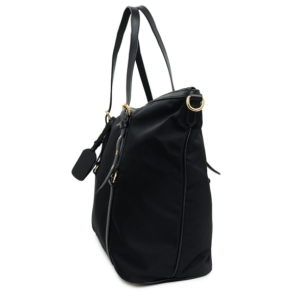 Prada Crossbody Tote Bag Tessuto Nylon Saffiano Leather Nero Black - Picture 8 of 9